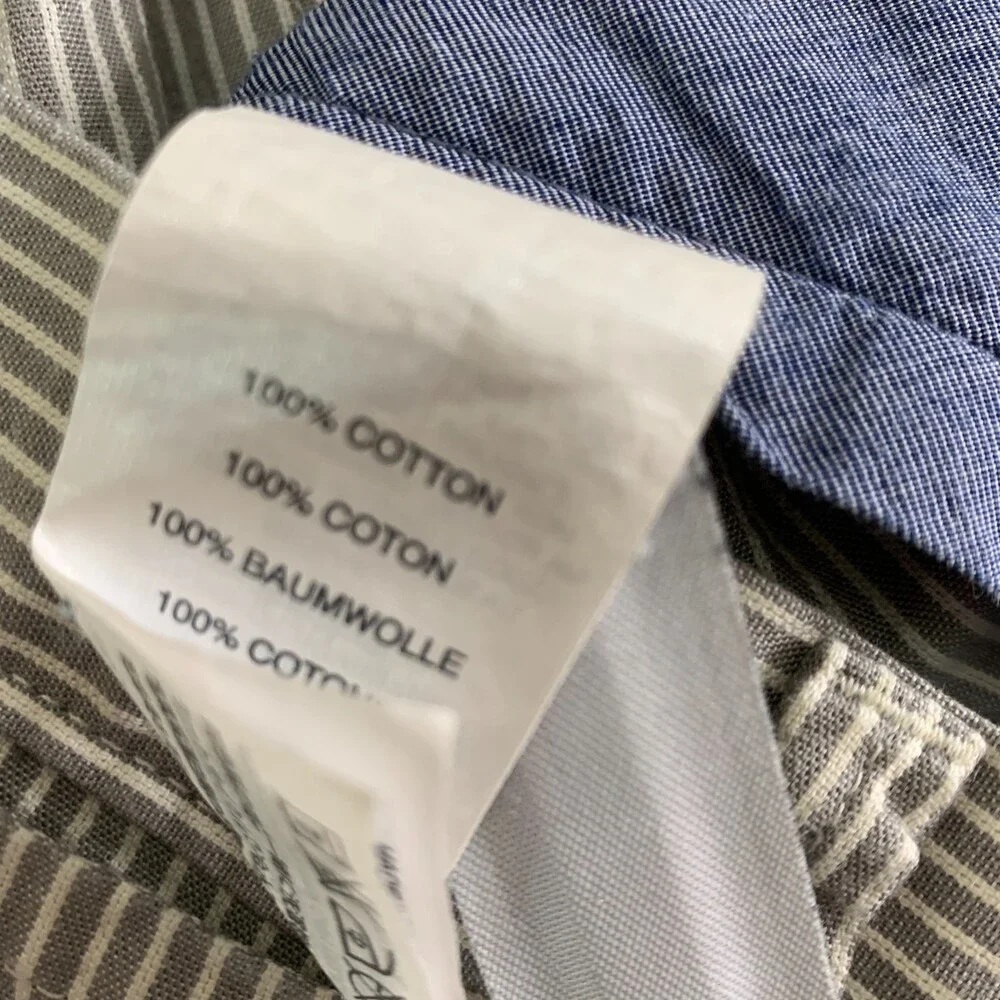 J Crew Club mens gray striped chino shorts size 34